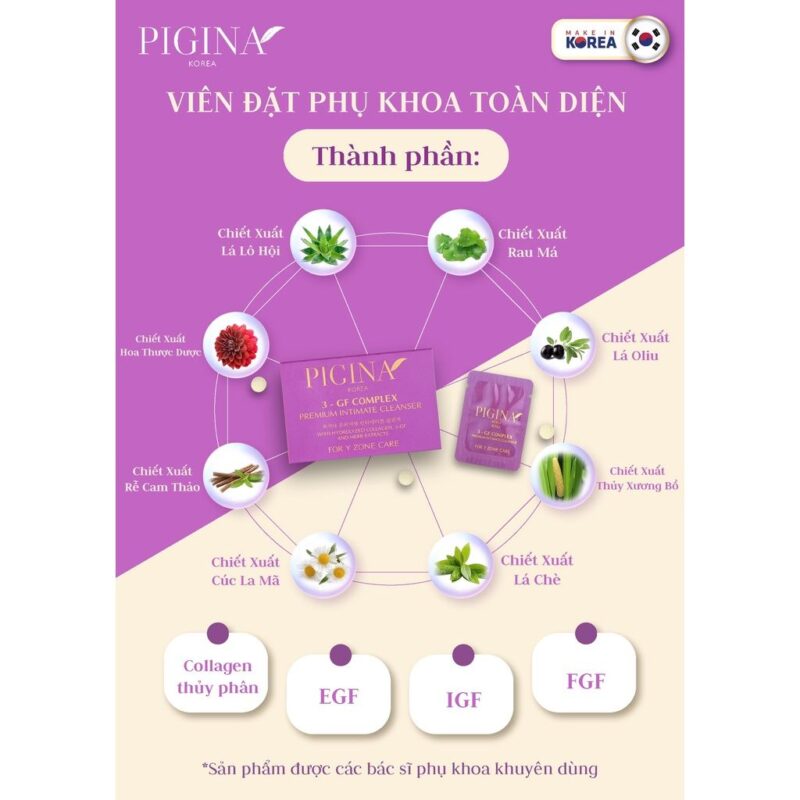 Alternative view of Viên đặt phụ khoa toàn diện Pigina (6 viên)