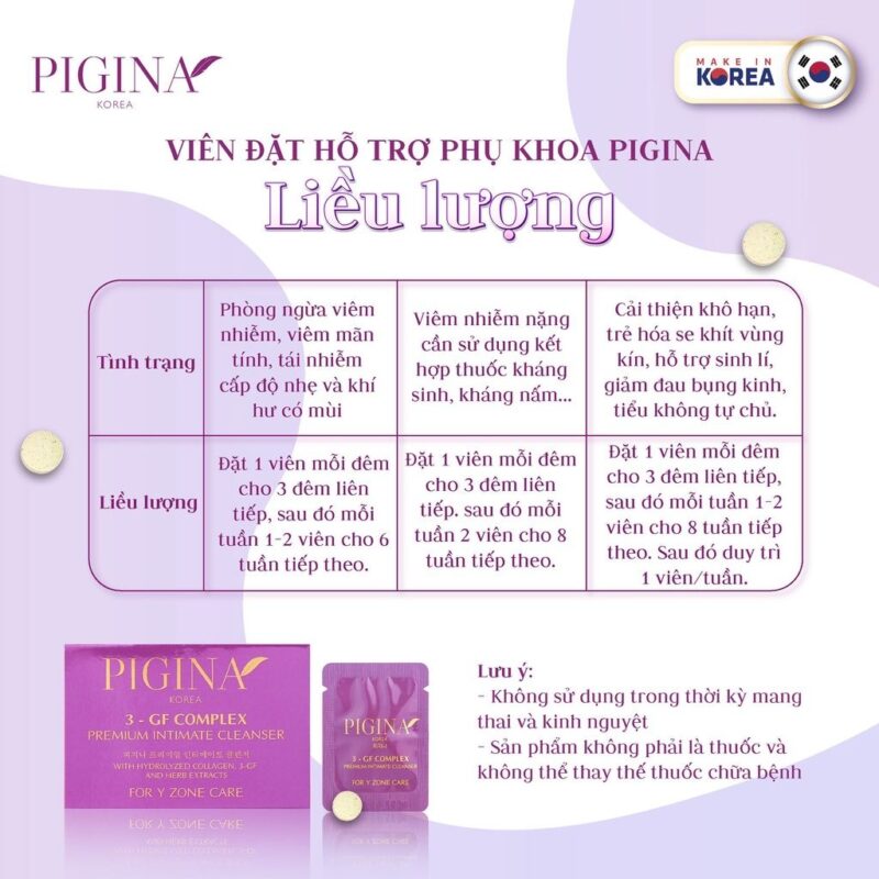 Viên đặt phụ khoa toàn diện Pigina (6 viên)