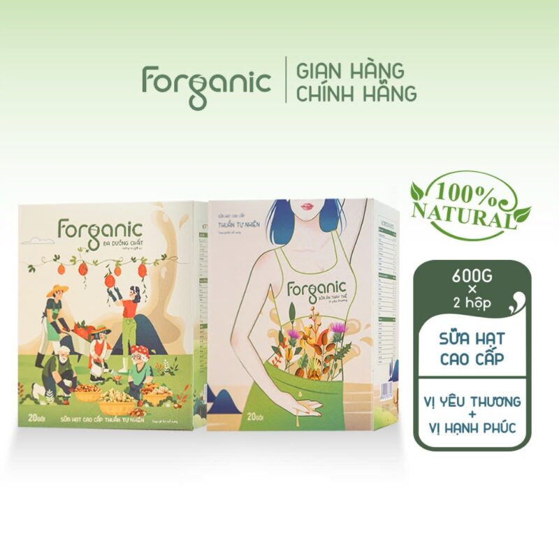 Combo Sữa hạt Bữa ăn thay thế 600G & Sữa hạt Đa dưỡng chất 600G Forganic