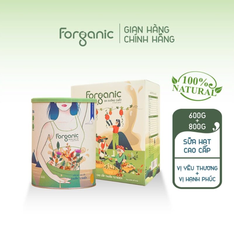 Combo Sữa hạt Bữa ăn thay thế 800G & Sữa hạt Đa dưỡng chất 600G Forganic