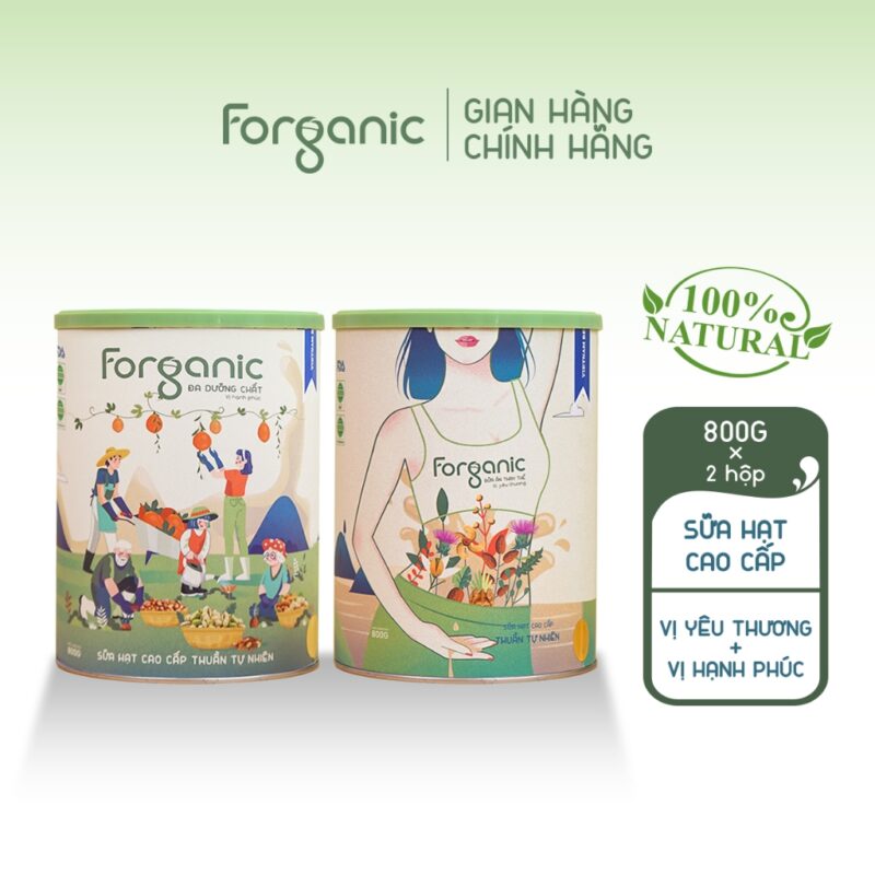 Combo Sữa hạt Bữa ăn thay thế 800G & Sữa hạt Đa dưỡng chất 800G Forganic